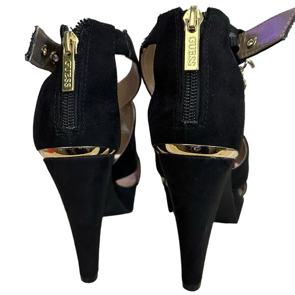 Guess strappy sandal block chunky heels
Criss cross size 6.5 suede leather - Picture 8 of 10